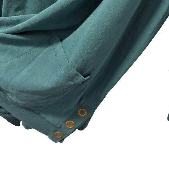 Soft Surroundings Teal Long-Sleeve Tunic Shirt W/ Pockets & Button Detail Size 2 - Picture 7 of 12